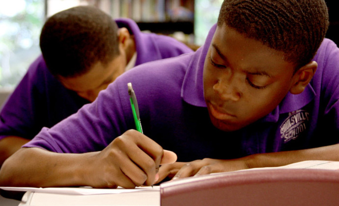 Soulsville School student doing homework